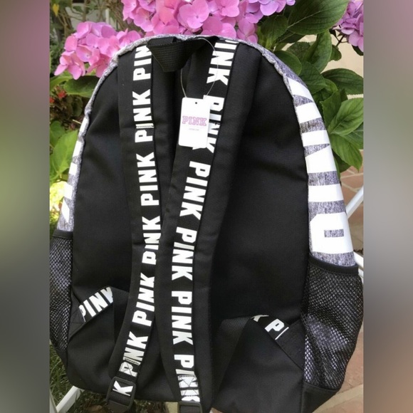 Victoria's Secret PINK Campus Backpack Gray Black NEW - Picture 4 of 4